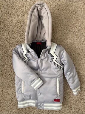 Haus of JR Kids Gray Hooded Puffer Jacket - Classic Winter Coat 7-8T
